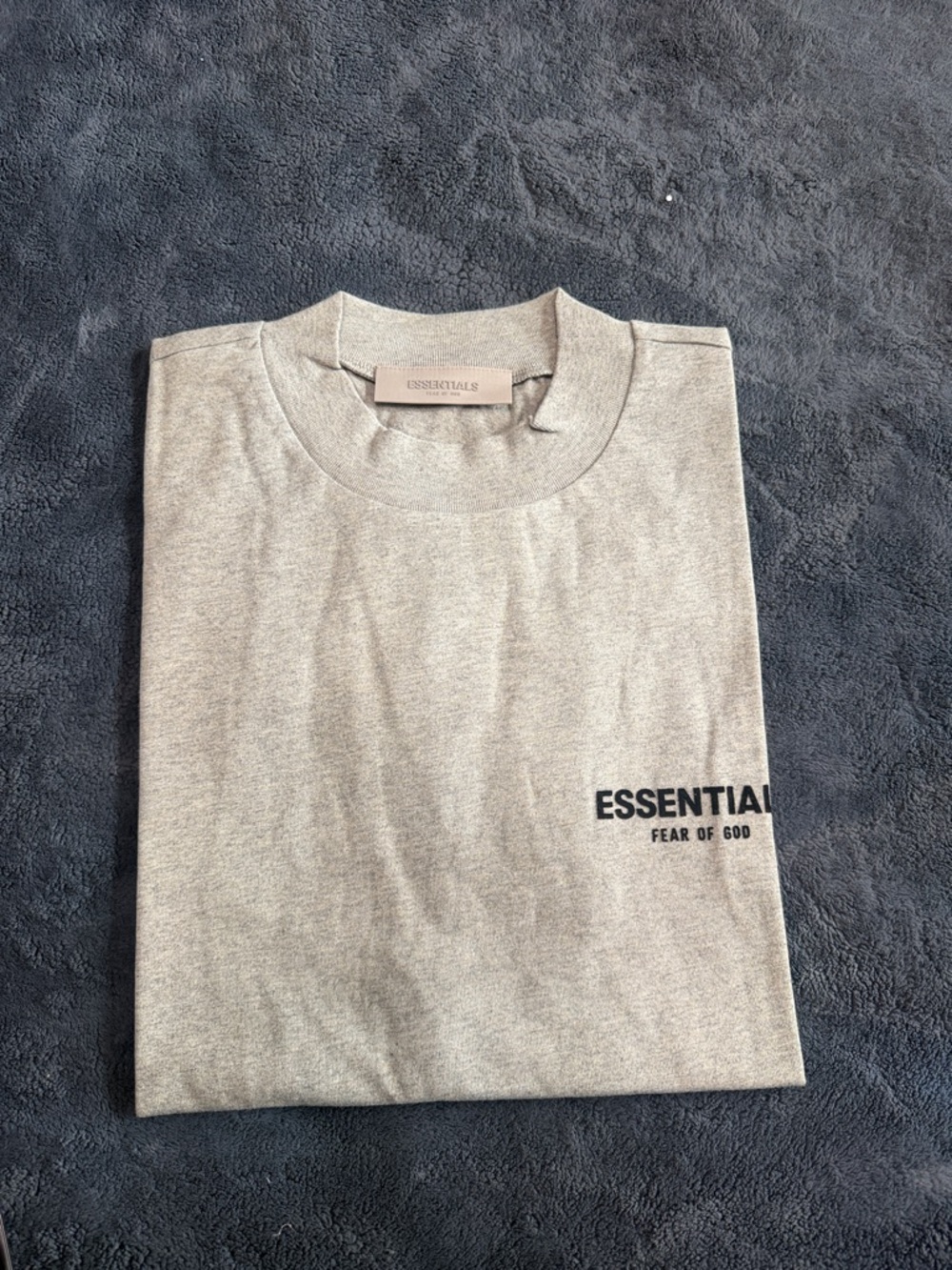 Essentials Fear of God Dark Oatmeal Logo Tee